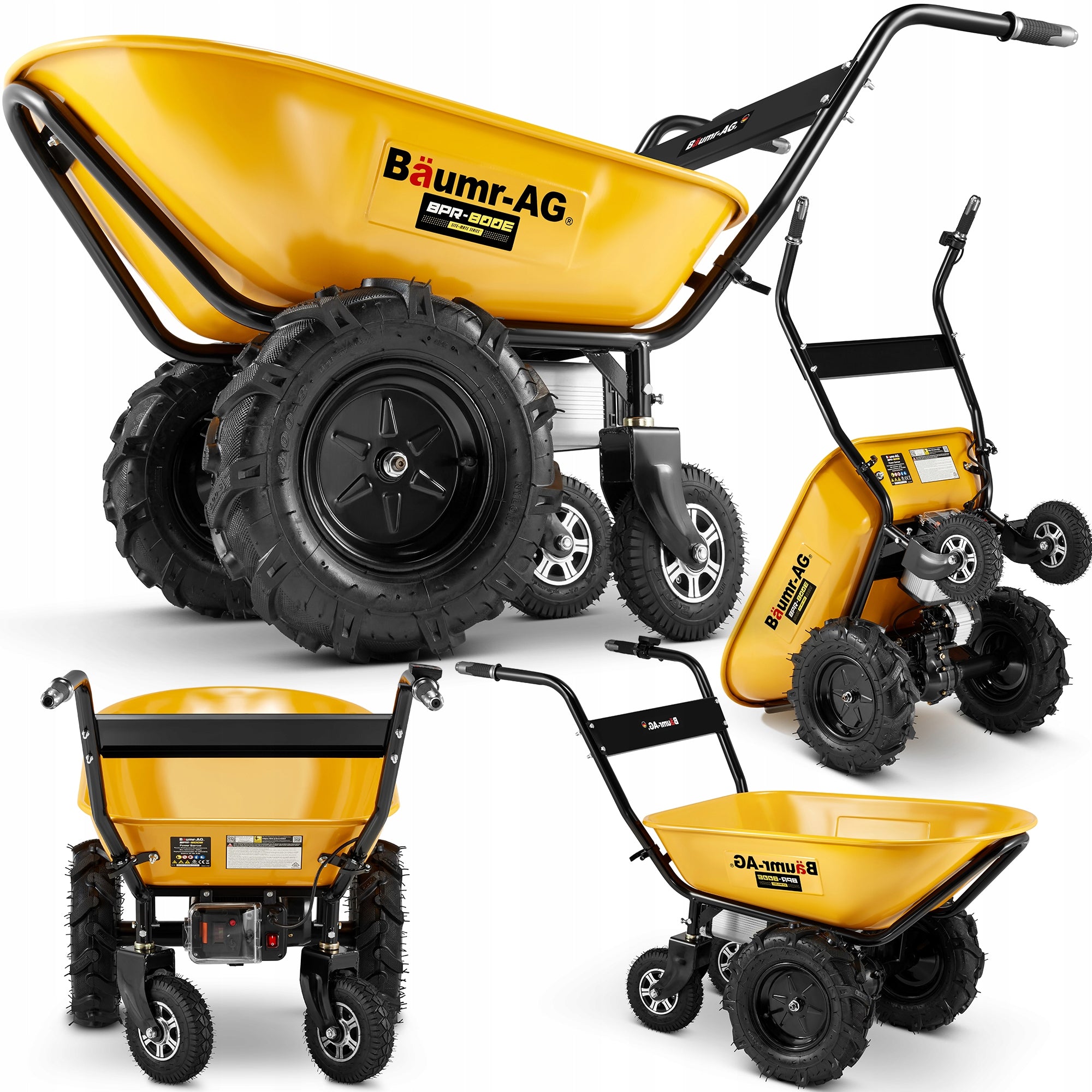 Electric wheelbarrow garden construction hauler 100L BAUMR-AG BPR-800E 260kg