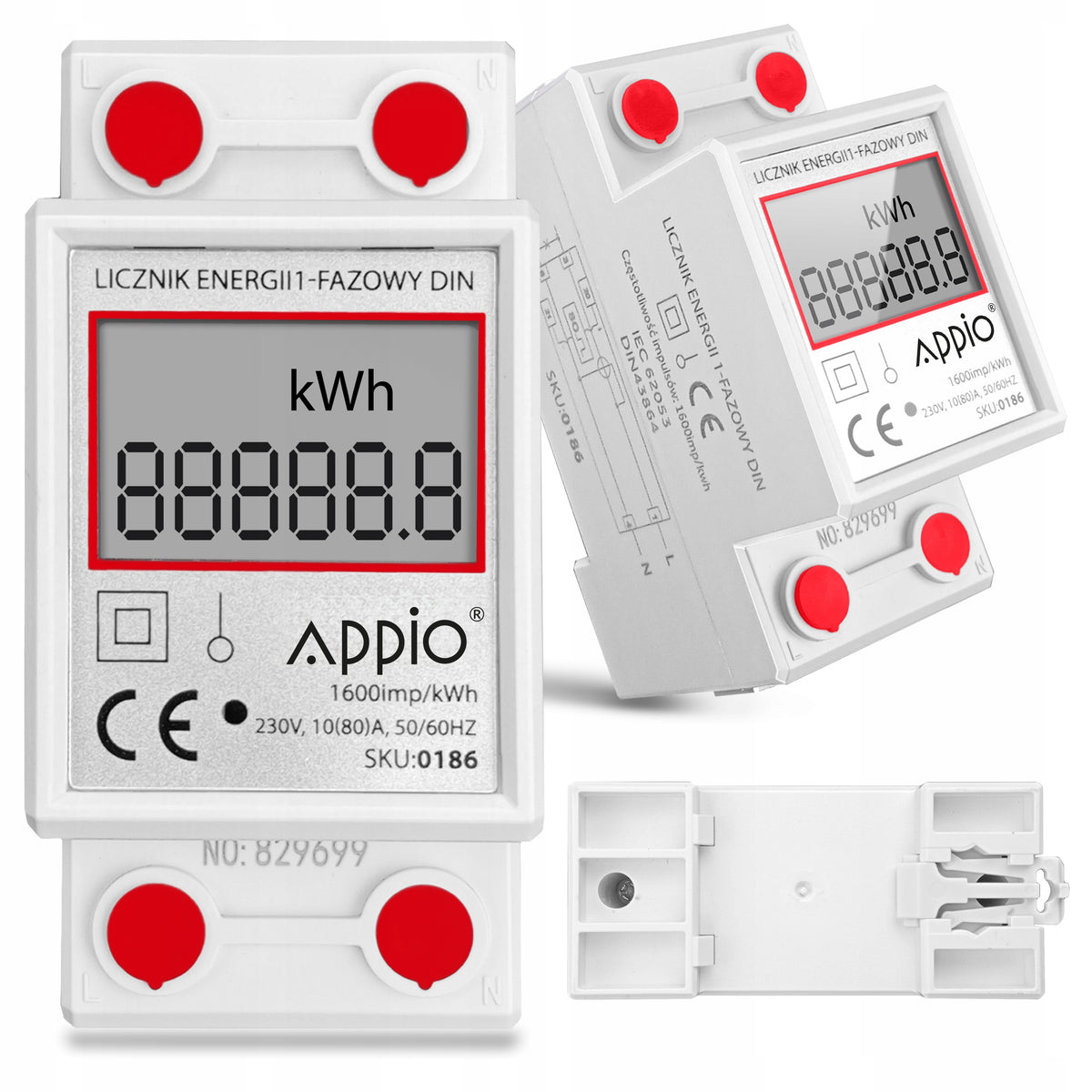 Electricity Meter Current Meter For Rail DIN Submeter 1F