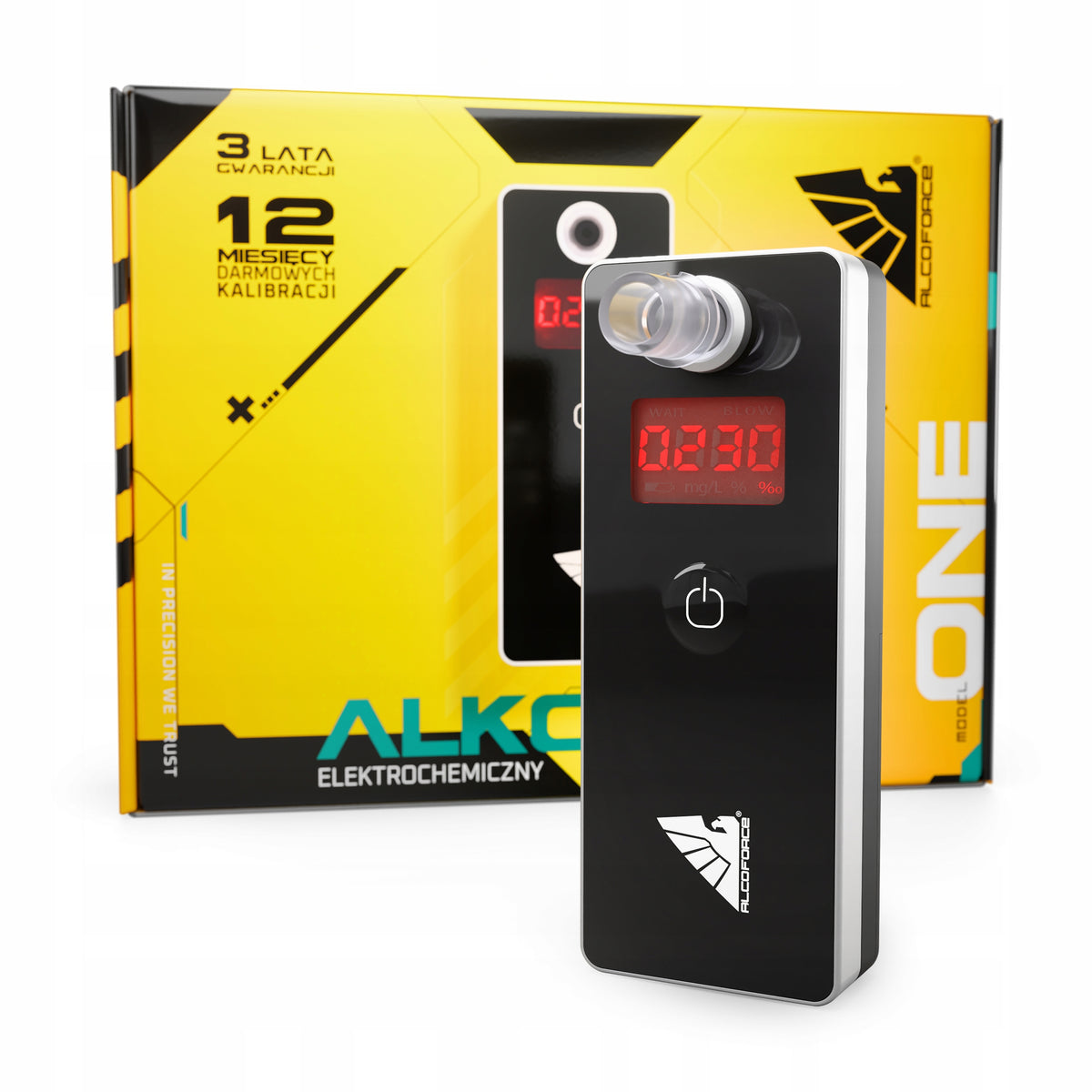 Electrochemical breathalyzer ALCOFORCE ONE - calibration, hologram