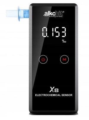 Electrochemical breathalyzer Alkohit X8 free calibrations without limit Color black