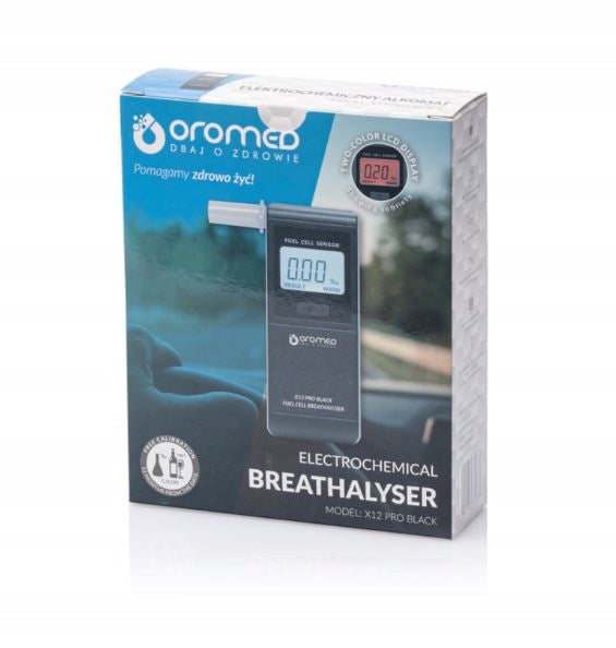 Electrochemical breathalyzer OROMED X12 Pro Black Professional + Mouthpieces Brand Oromed