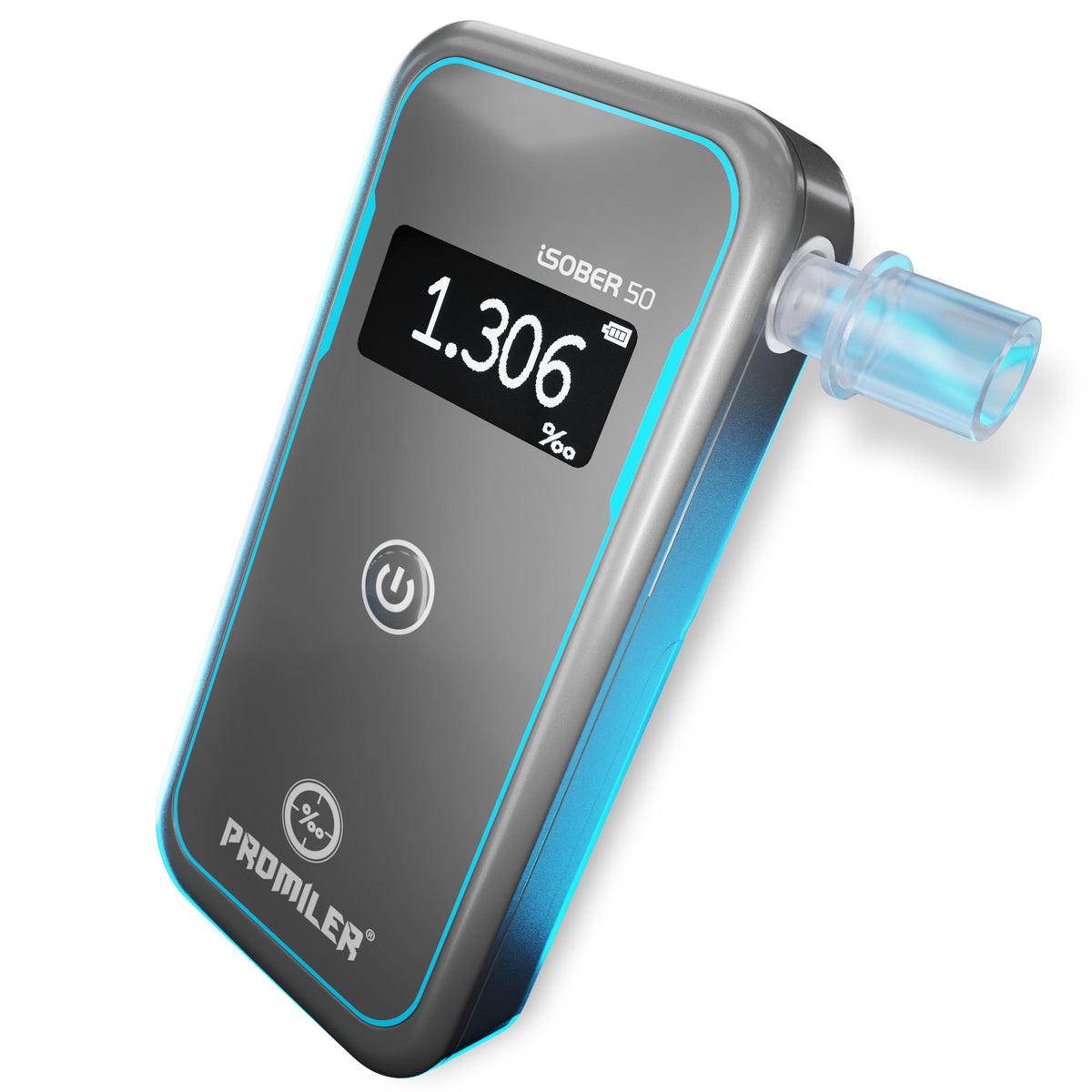 Electrochemical breathalyzer PROMILER iSOBER 50 CALIBRATION + MOUTHPIECES OLED screen