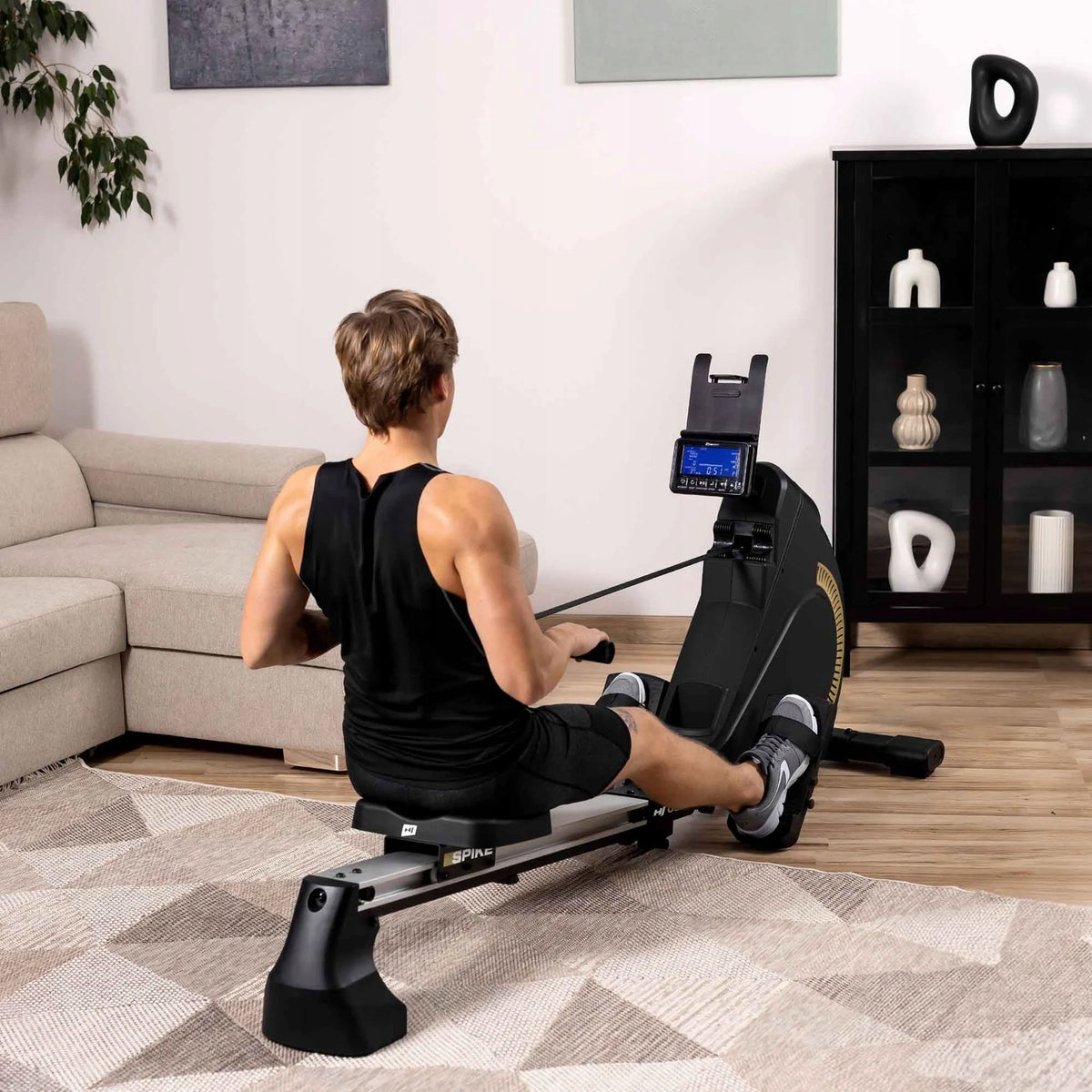 Electromagnetic Rowing Machine Folding Ergometer with Applications Trainer 140kg Brand Hop-Sport