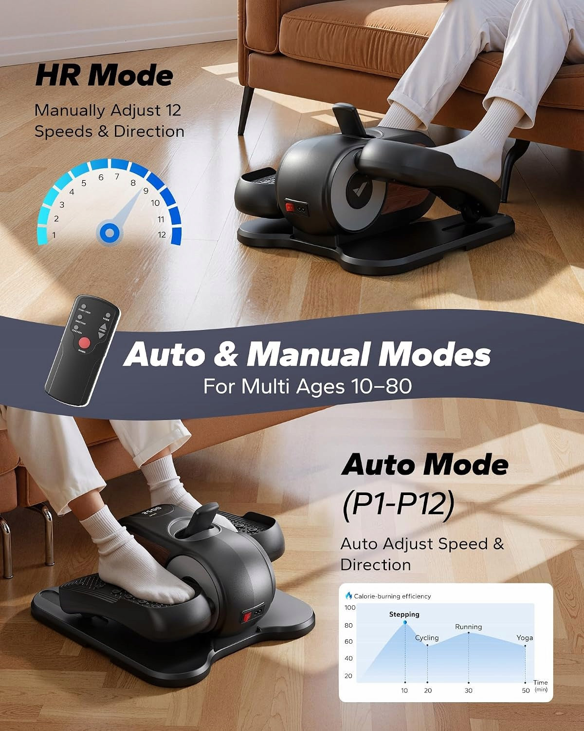 Electromagnetic elliptical trainer Merach MR-E32 black Packaging status original