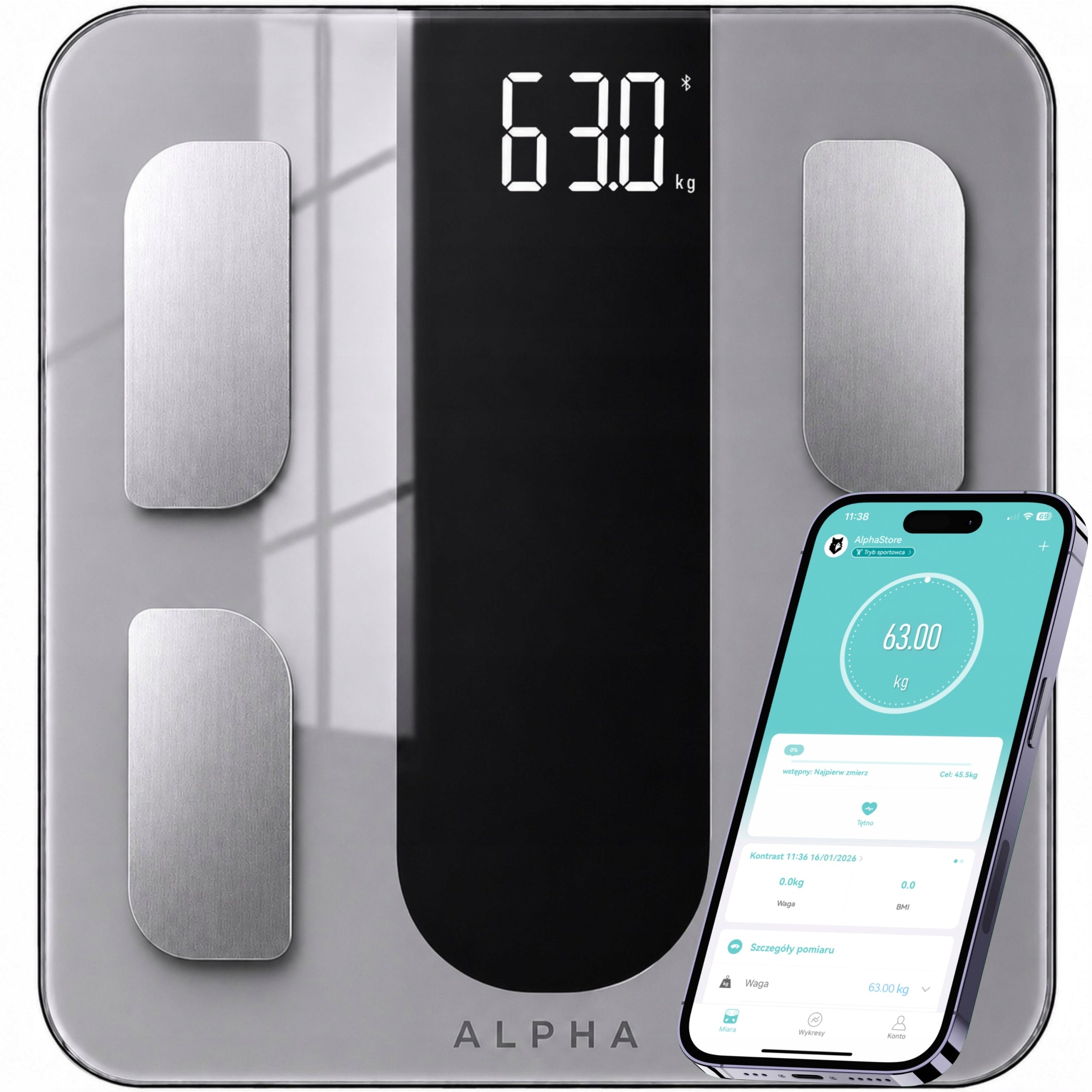 Electronic Bathroom Scale Alpha - Application in Polish Analytical 21in1