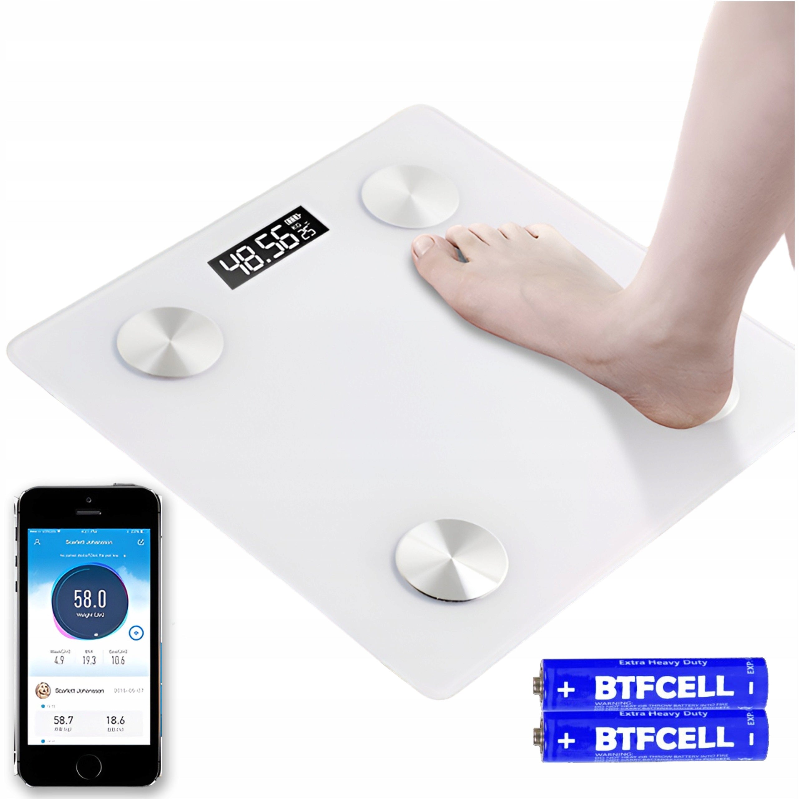 Electronic Bathroom Scale White Analytical LCD JW30