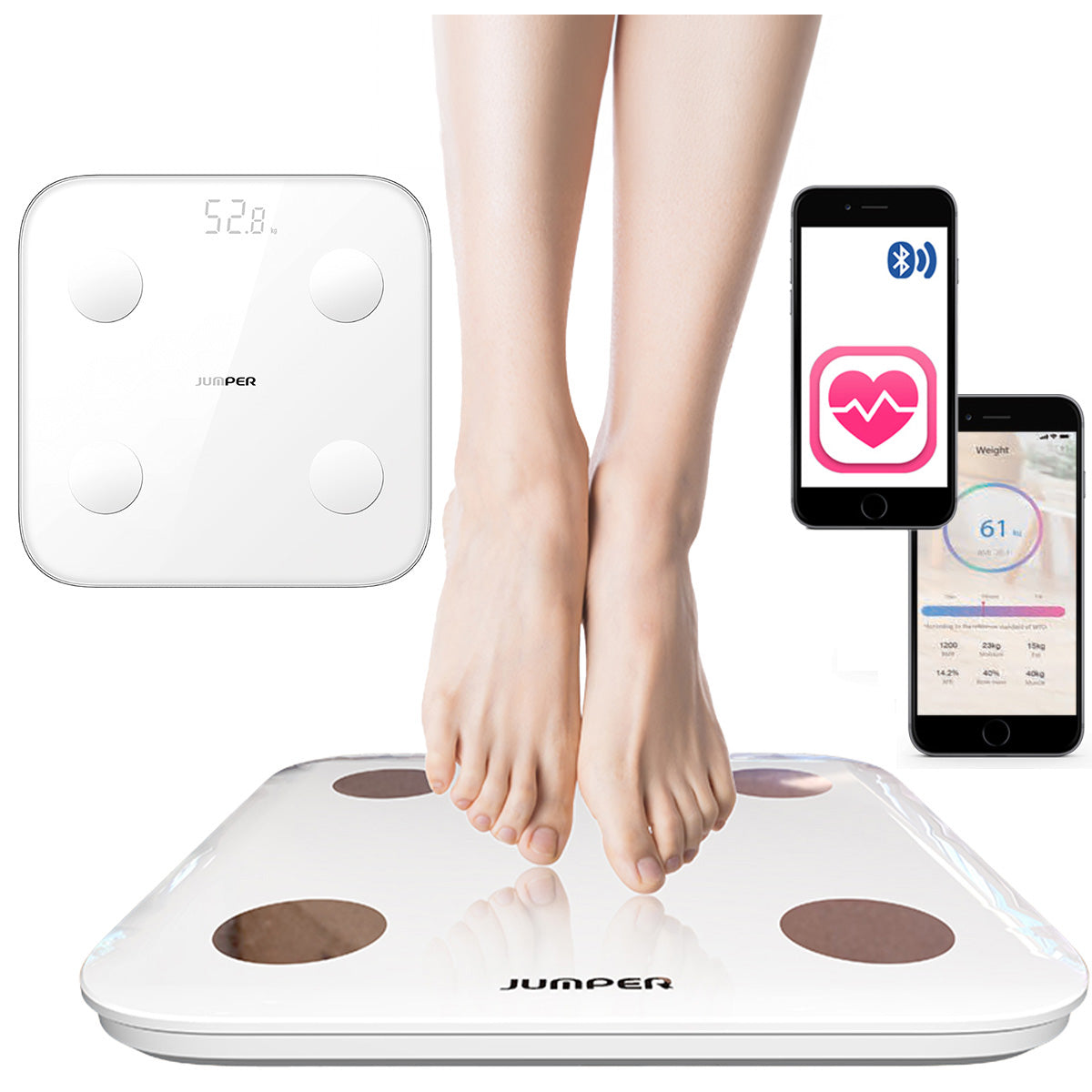 Electronic bathroom scale ANALYTICAL BMI FAT WATER JUMPER APPLICATION
