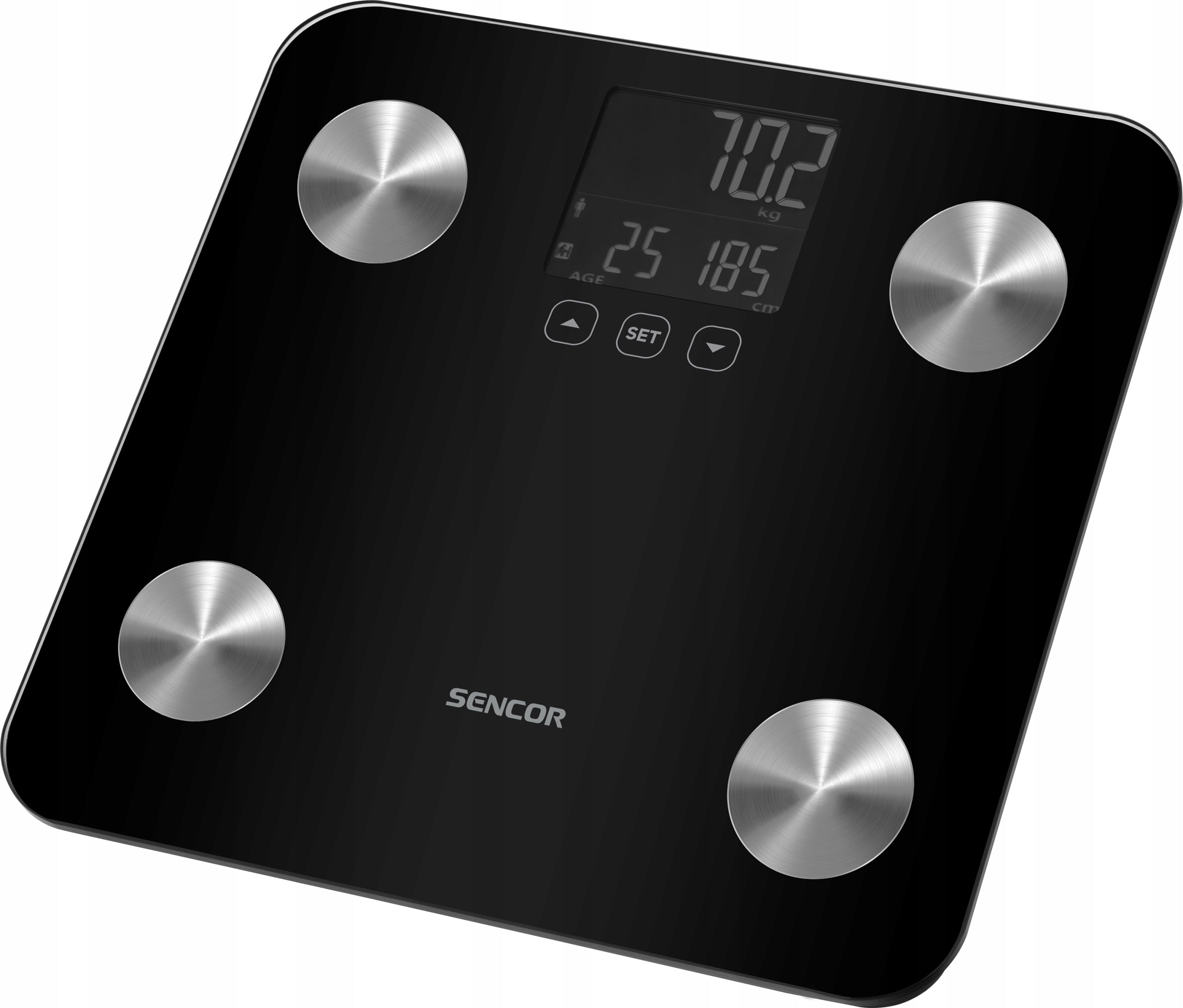 Electronic bathroom scale Sencor Fitness Scale BMI 180kg glass black