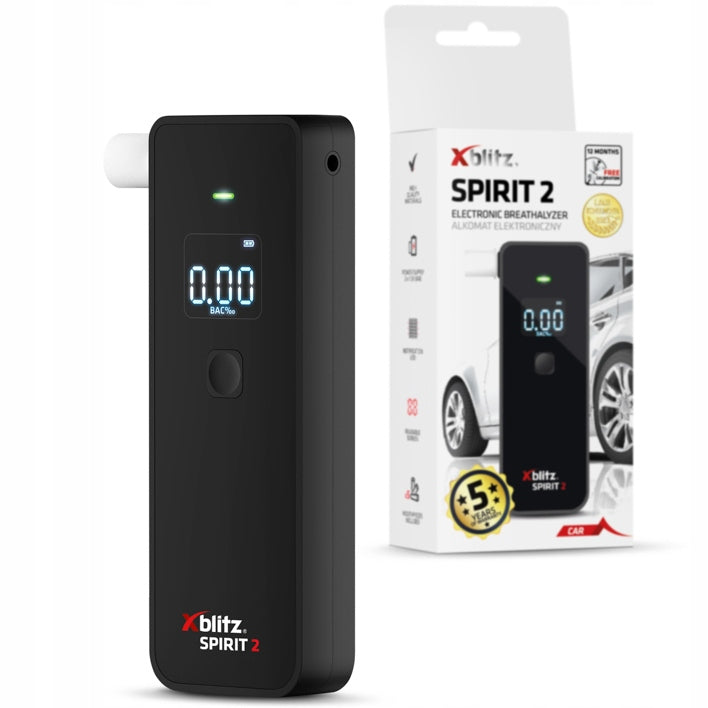 Electronic breathalyzer Xblitz SPIRIT 2 + 5X MOUTHPIECES Manufacturer code XBL-CAR-AL018