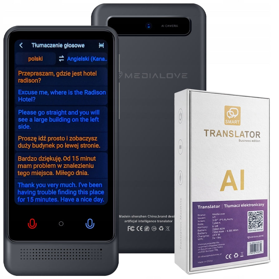 Electronic translator wifi language translator Polish without offline internet