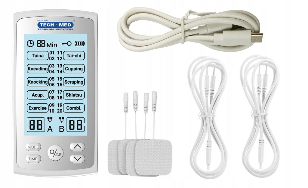 Electrostimulator TENS-camera + 4 Electrodes Brand TECH-MED