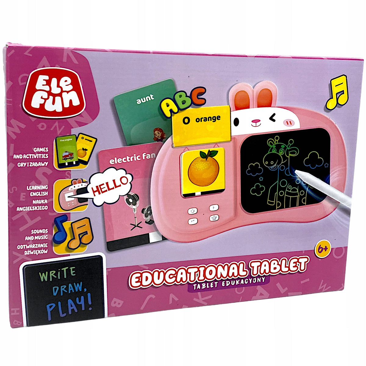Elefun Educational tablet for children pink