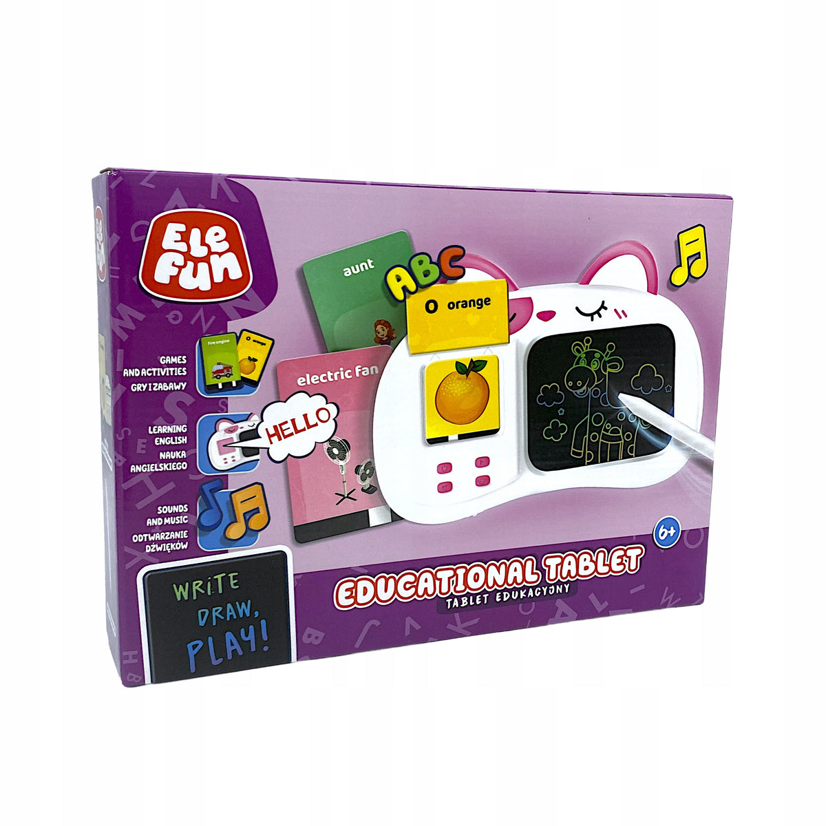 Elefun Educational tablet for children white