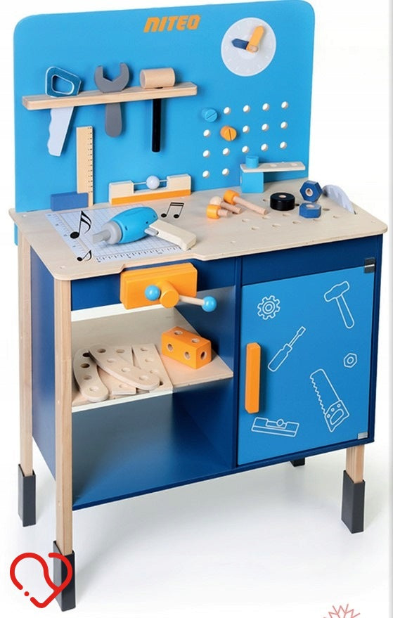 Elefun Niteo Kids Wooden workshop with tools 36el. large
