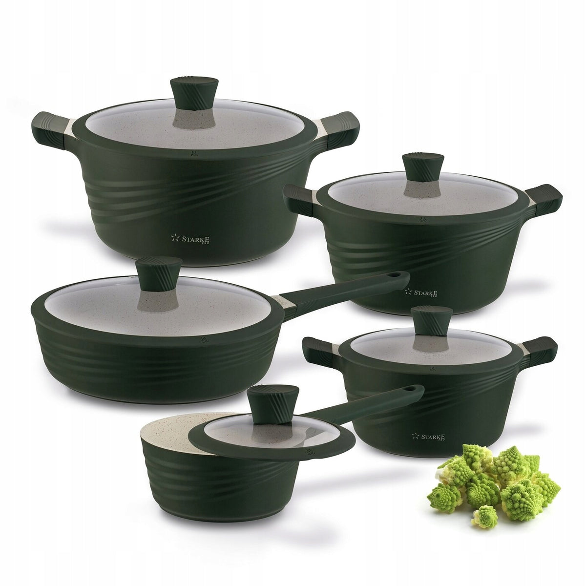 Elegant POT SET PAN INDUCTION MARBLED pots Naturale