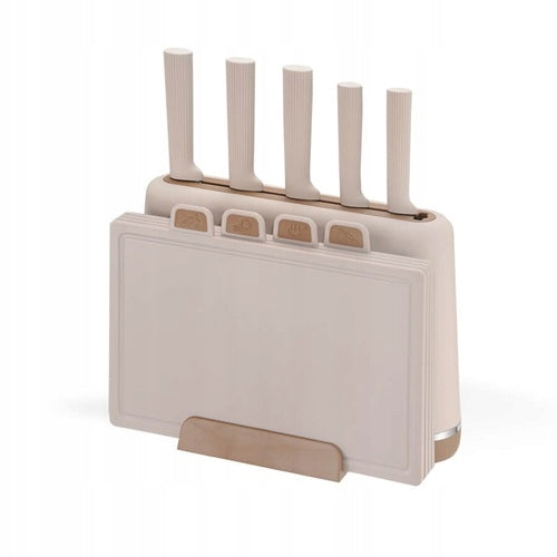 Elegant set of knives and boards on a 2in1 stand | Maestro MR-1412-BEIGE