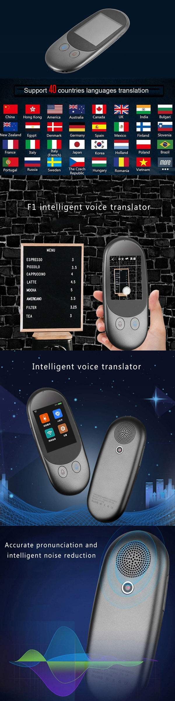 Elektroniczny Translator Tłumacz 51 języków KAMERA Brand PLATINET