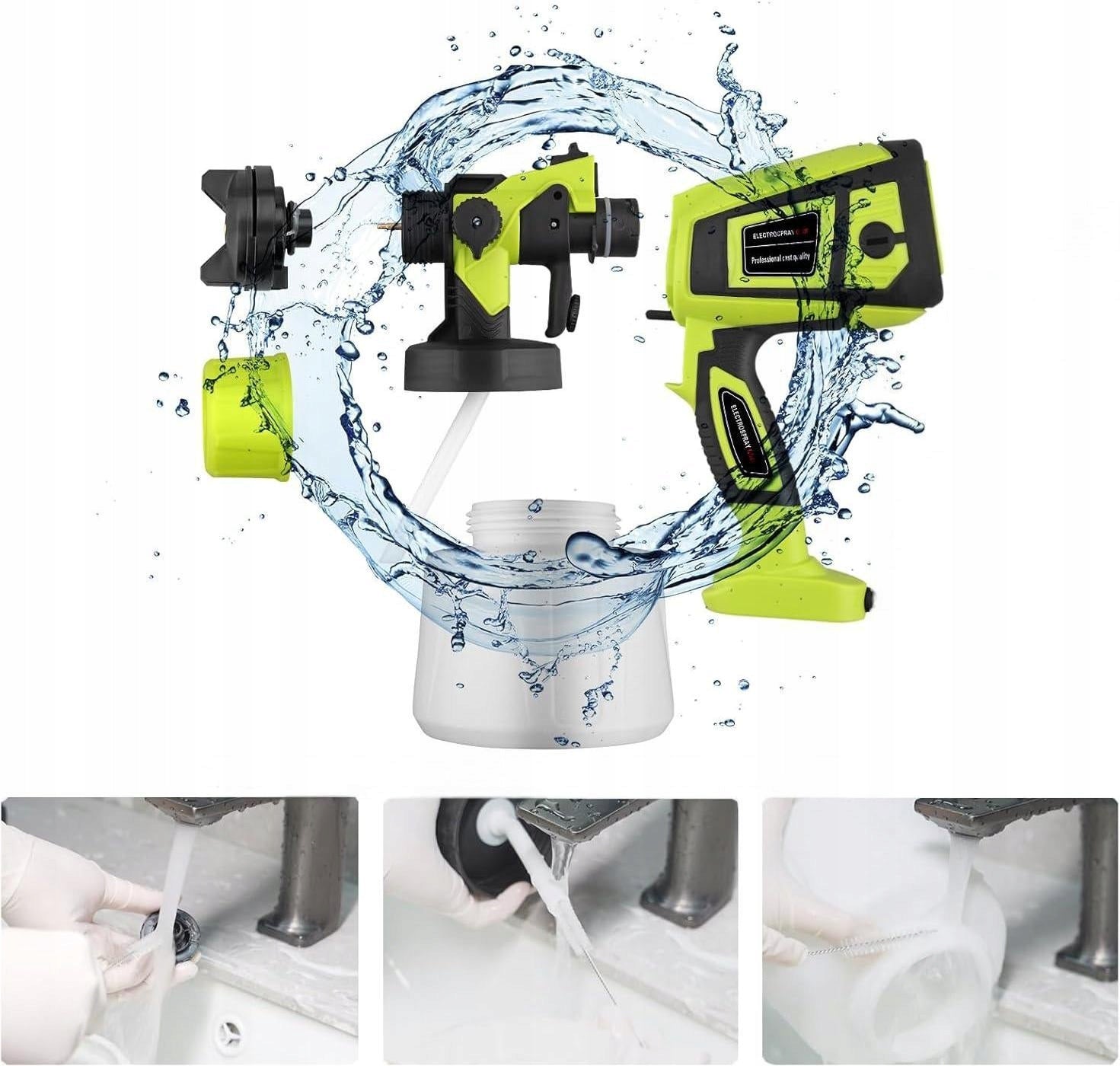 Elektryczny pistolet natryskowy dla farb 800W 1400ml 4 dysze 1200ml/min Manufacturer code CN-3000