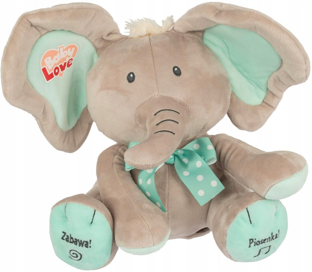 Elephant AKUKU says sings in Polish Peekaboo Sleeper moves Ears Manufacturer code 003780