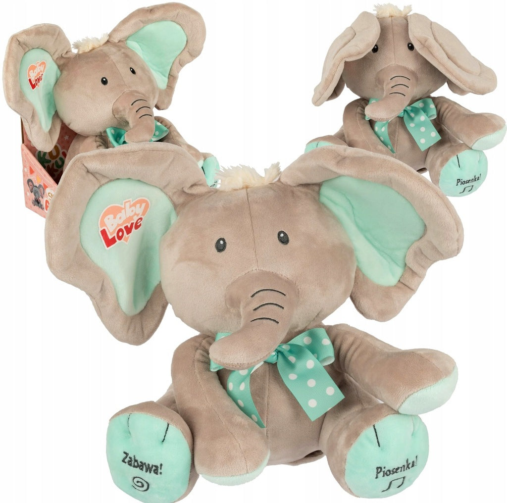 Elephant AKUKU says sings in Polish Peekaboo Sleeper moves Ears