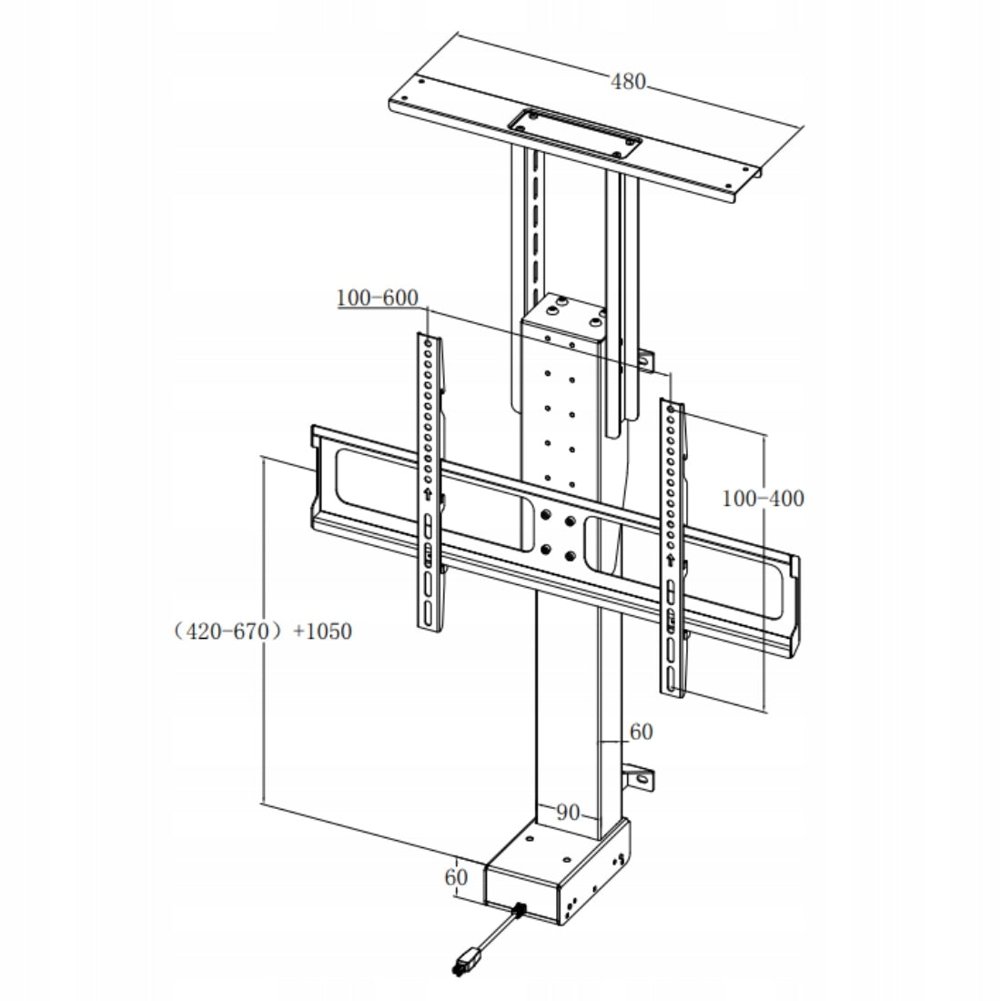 Elevator for ELECTRIC TV 60kg VESA +SMART Remote Control Spacetronik Manufacturer code SPET14
