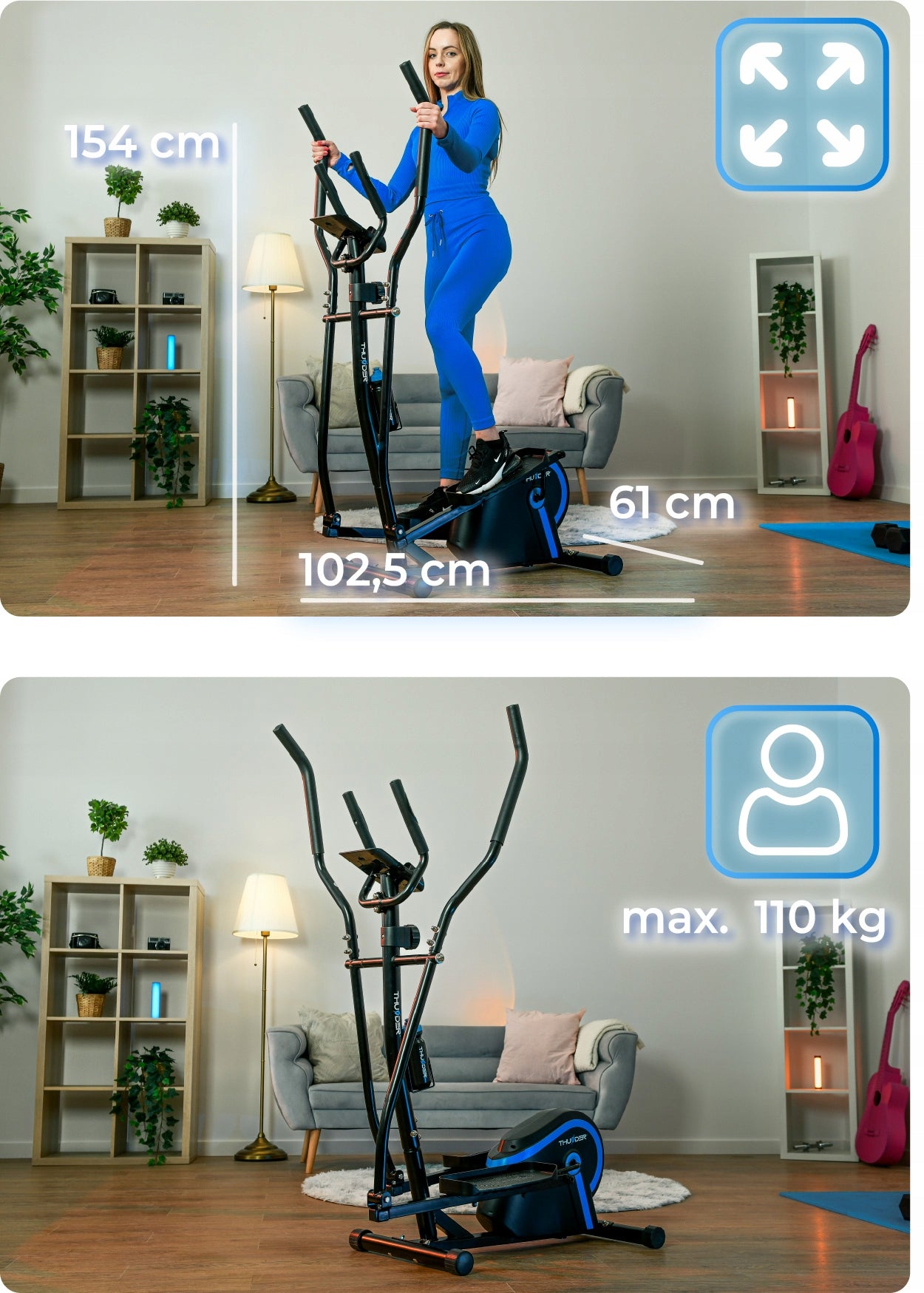 Elliptical trainer 110kg magnetic bike home training orbi-trek Packaging status original