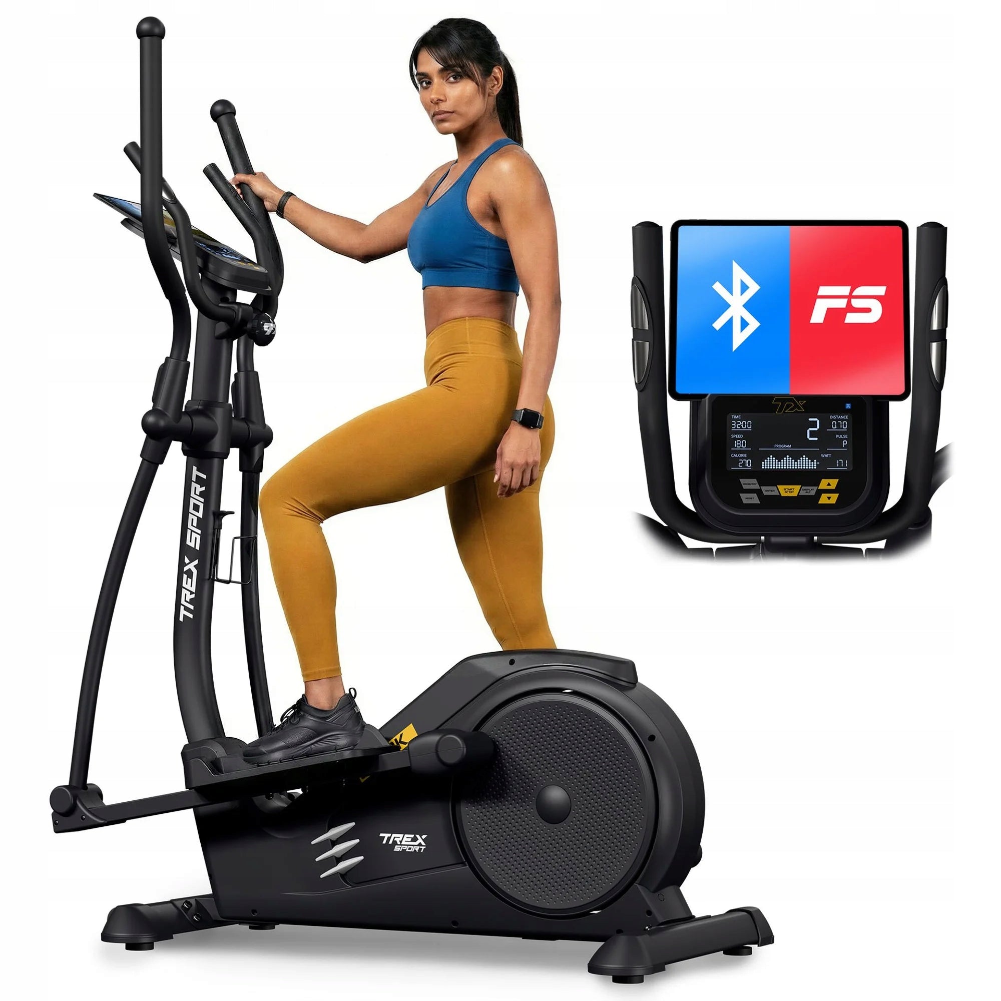 Elliptical trainer orbi-trek electromagnetic training LCD Trex Sport
