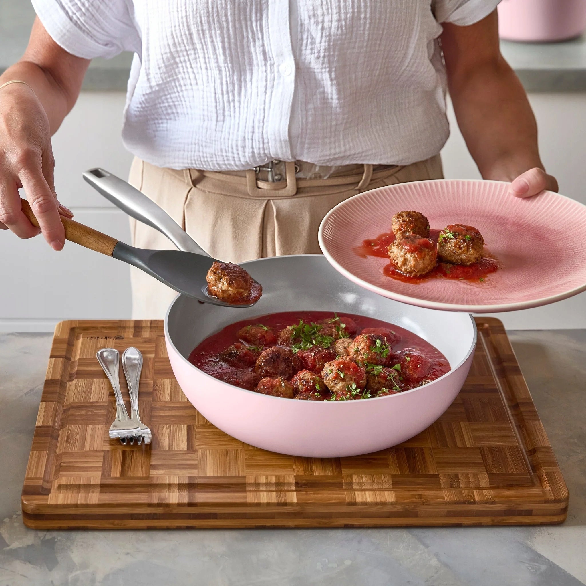 Elmich Nepřilnavá keramická Wok pánev Vital Ø 26 cm - Růžová Brand no brand