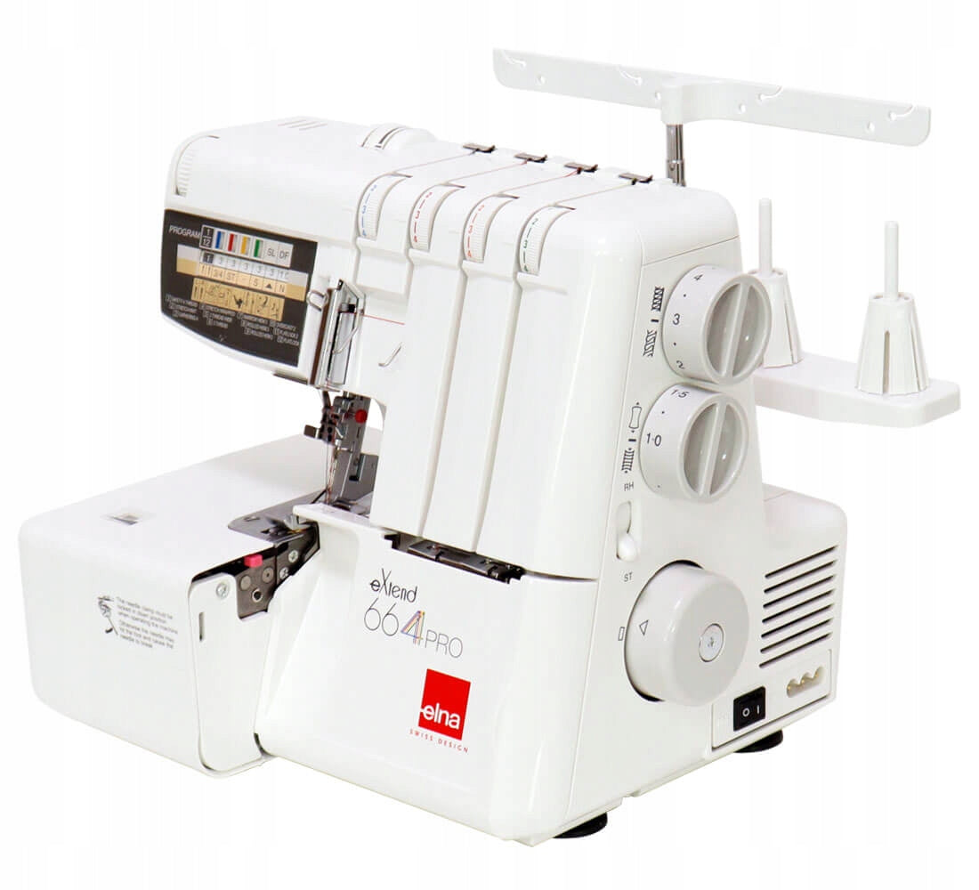 Elna 664 PRO 2, 3, 4 thread home overlock machine + Freebie e-patterns Dominant color white