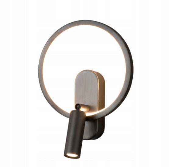 Elyptica - wall lamp 26 cm round LED 10W wall lamp black