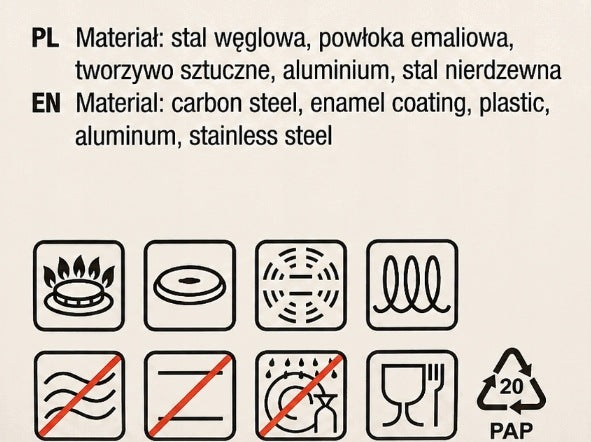 Emalia Olkusz Kettle 2 l White with Flowers Induction Gas Gift Brand Emalia Olkusz