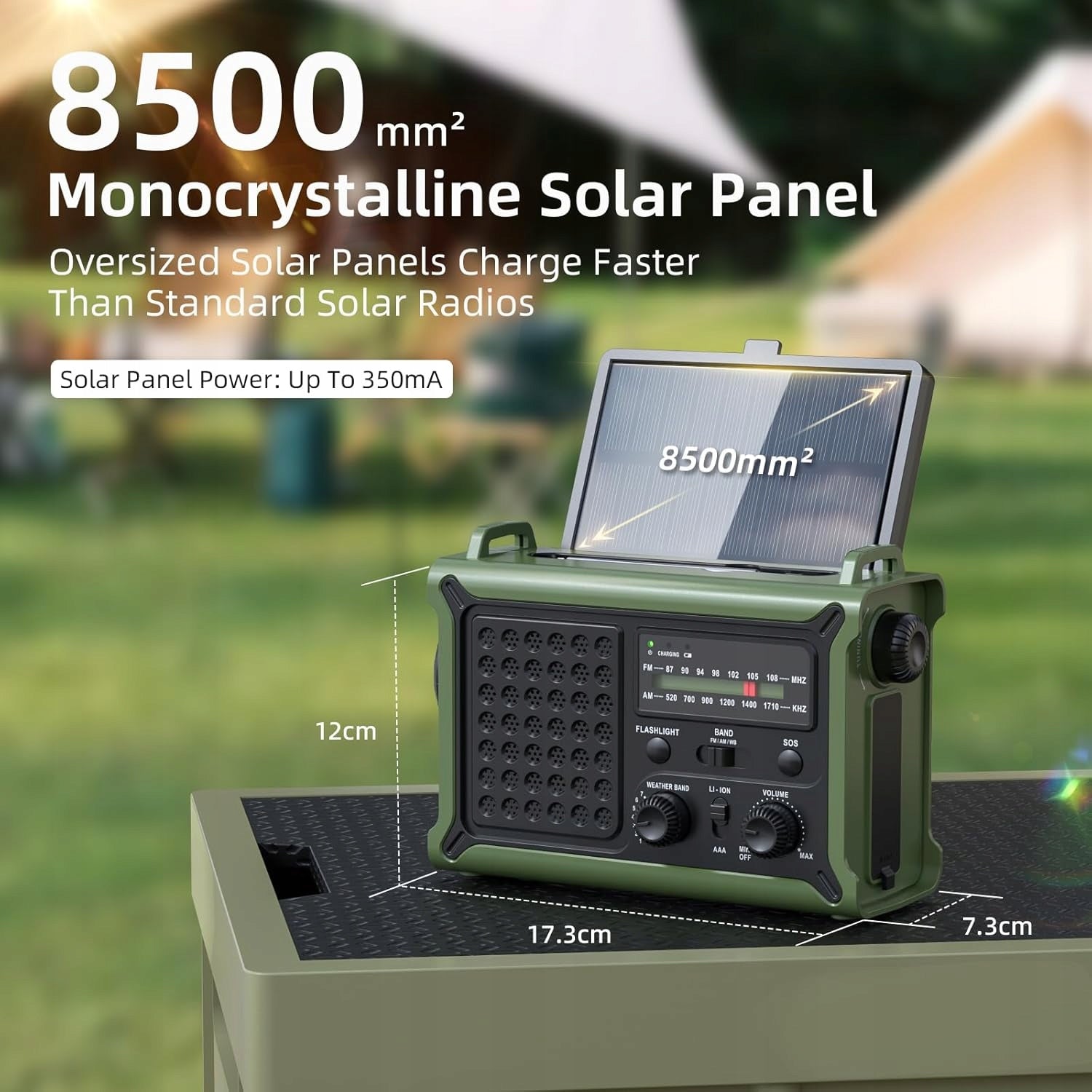 Emergency solar crank 12000mah am fm powerbank flashlight Brand no brand
