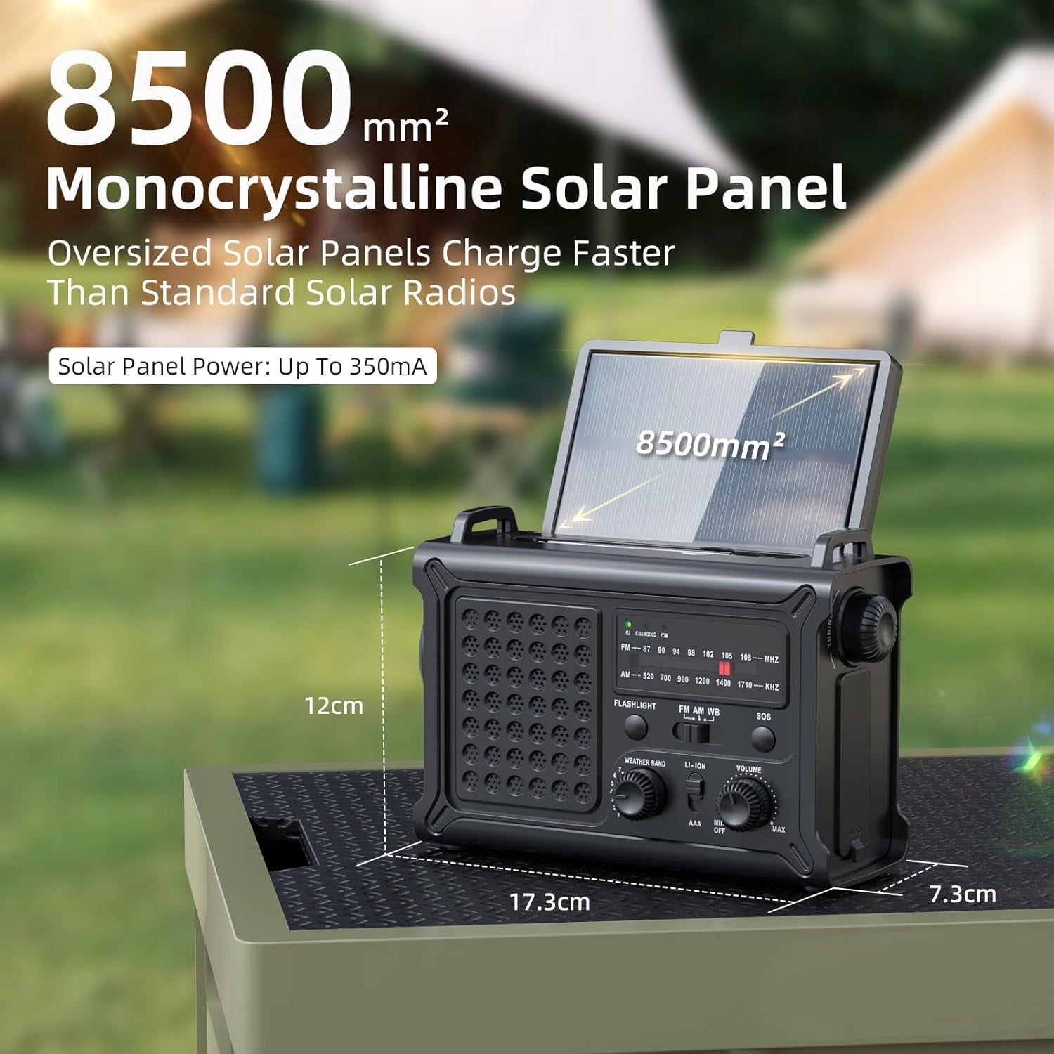 Emergency with crank solar portable flashlight function power bank Brand no brand