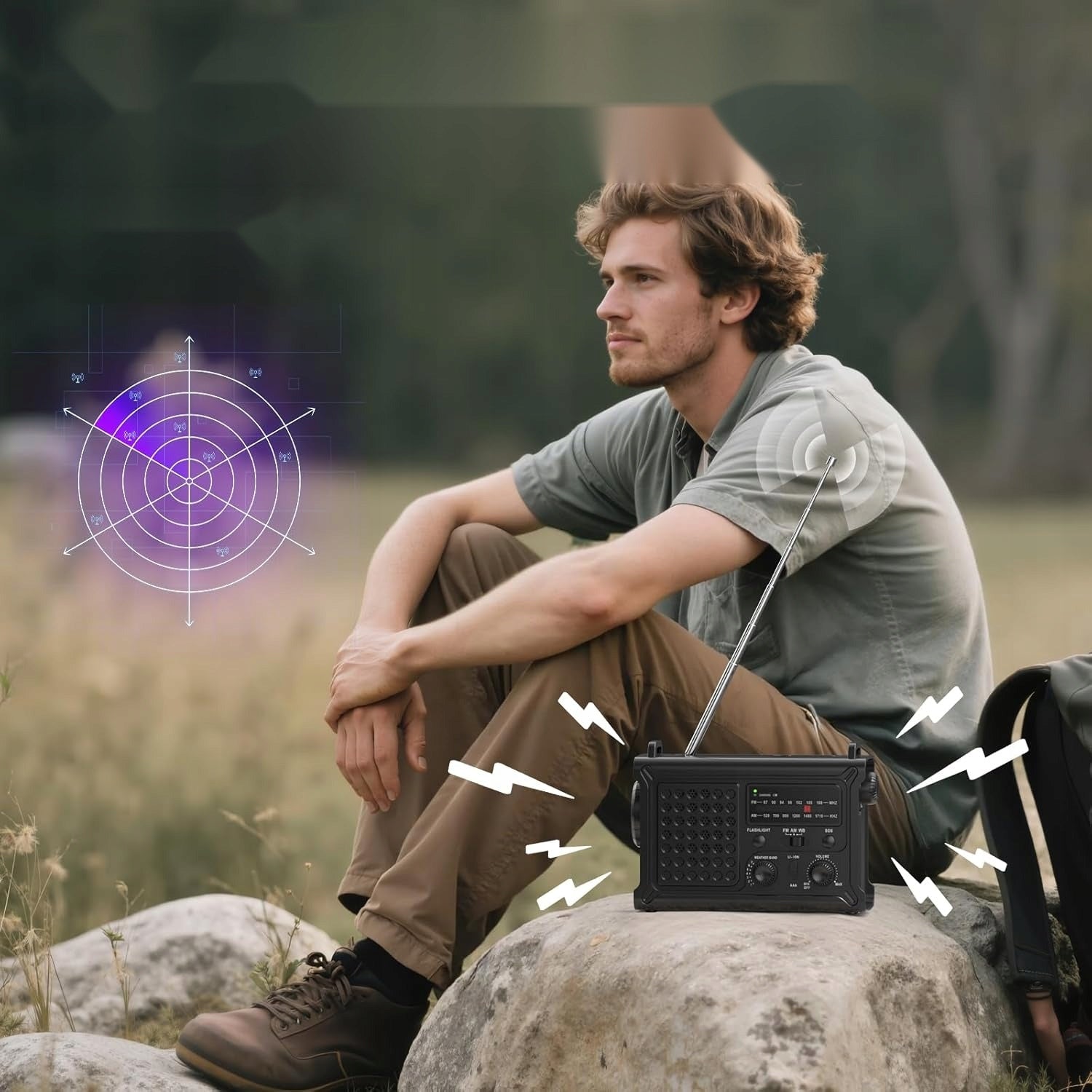 Emergency with crank solar portable flashlight function power bank Manufacturer code 5908107474470