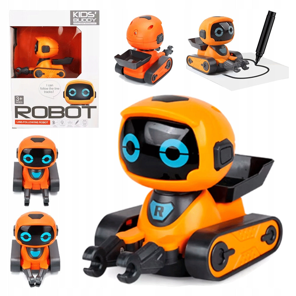 Emo Robot Set with Marker Follows Line Interactive Toy for Kids