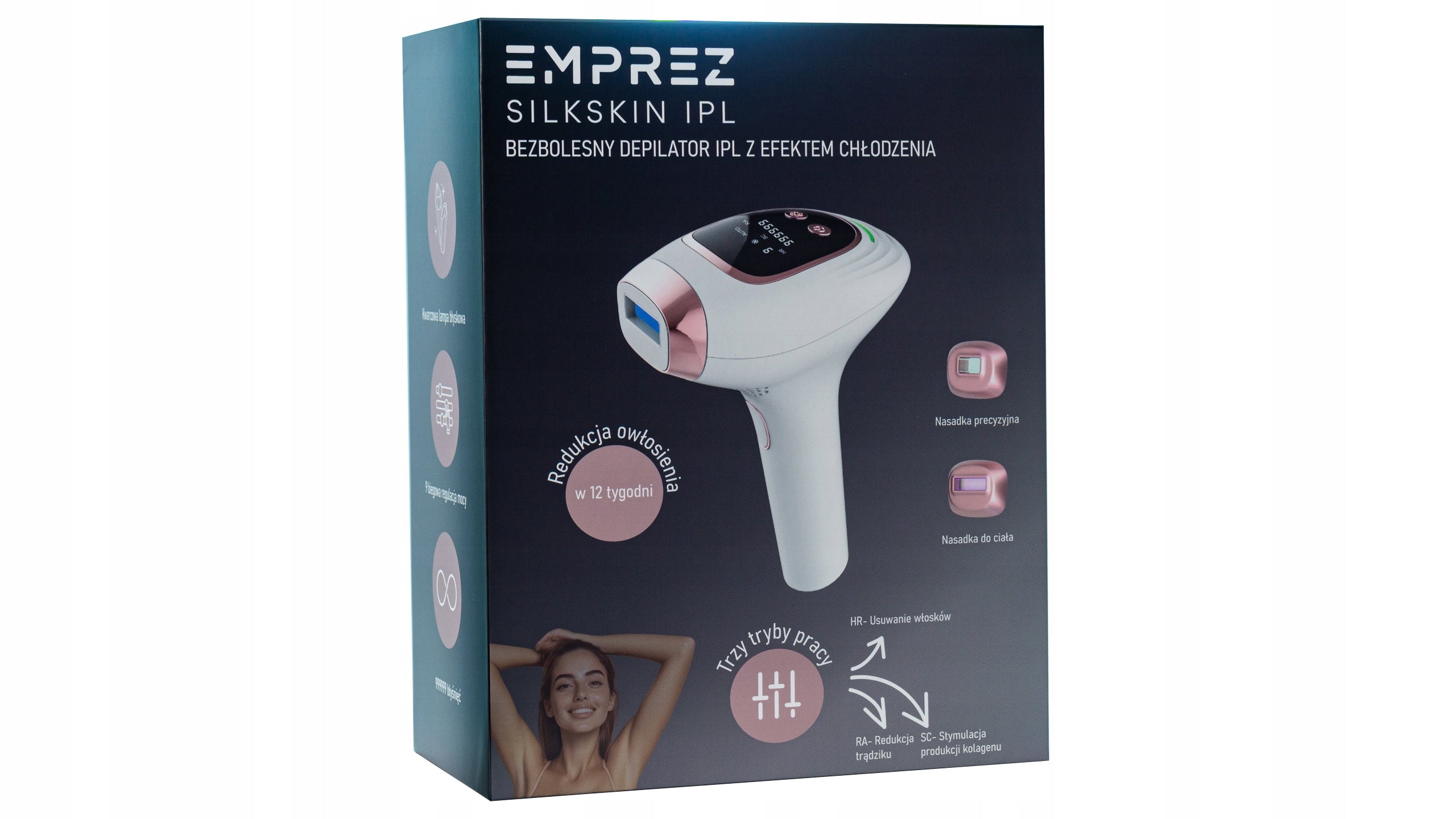 Emprez | Painless IPL Epilator Laser Cooling Effect | Polish Brand Manufacturer code Emprez SILKSKIN IPL Bezbolesny Depilator