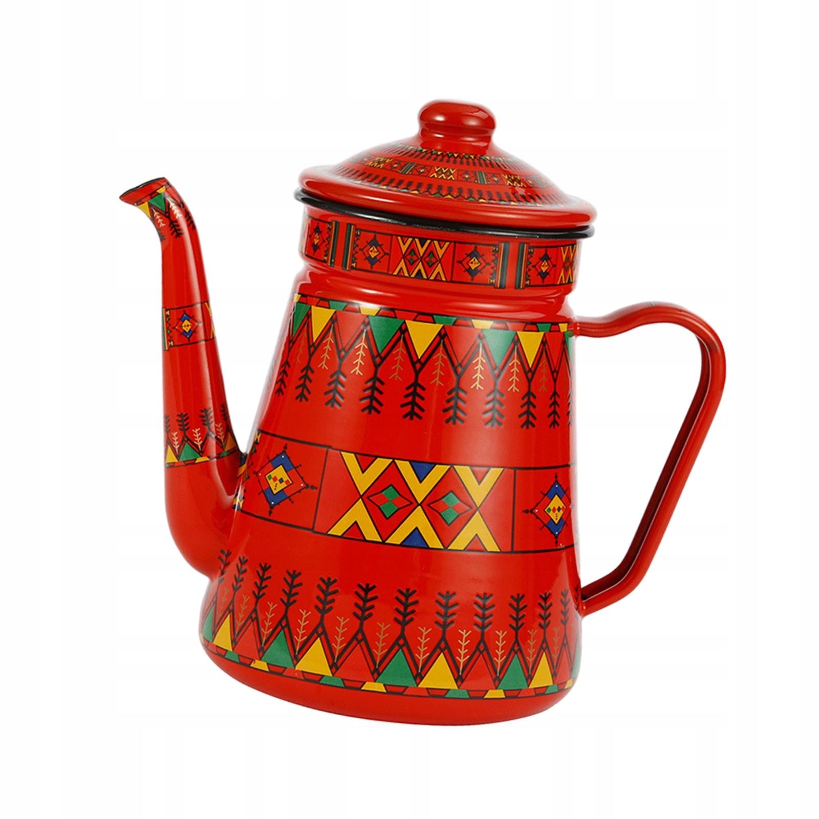 Enamel Coffee Pot with Handle Floral Hot Water Boiler Pitcher Brand no brand