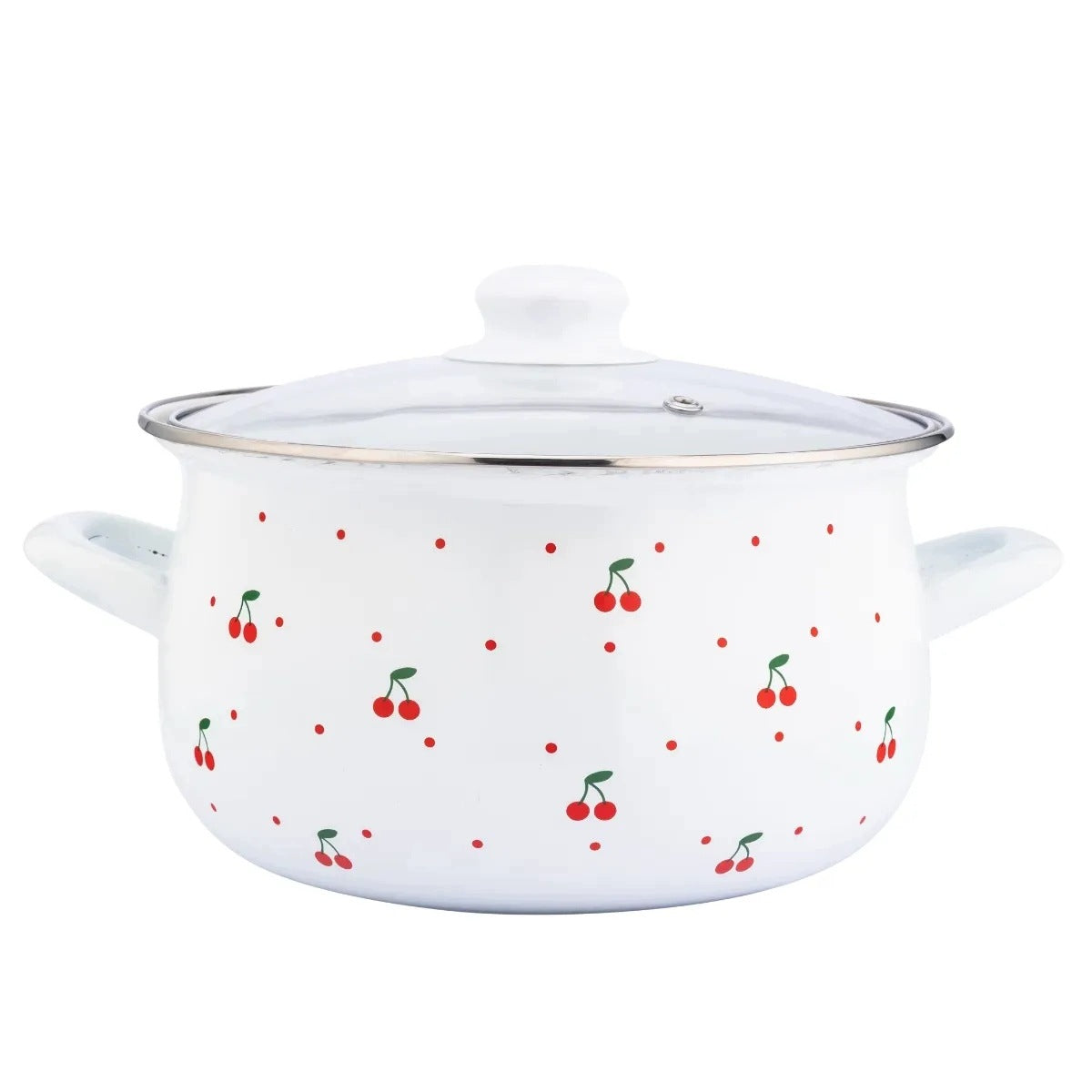 Enamel pot 3,5 l pot induction gas Altom Design Cherry 22 cm