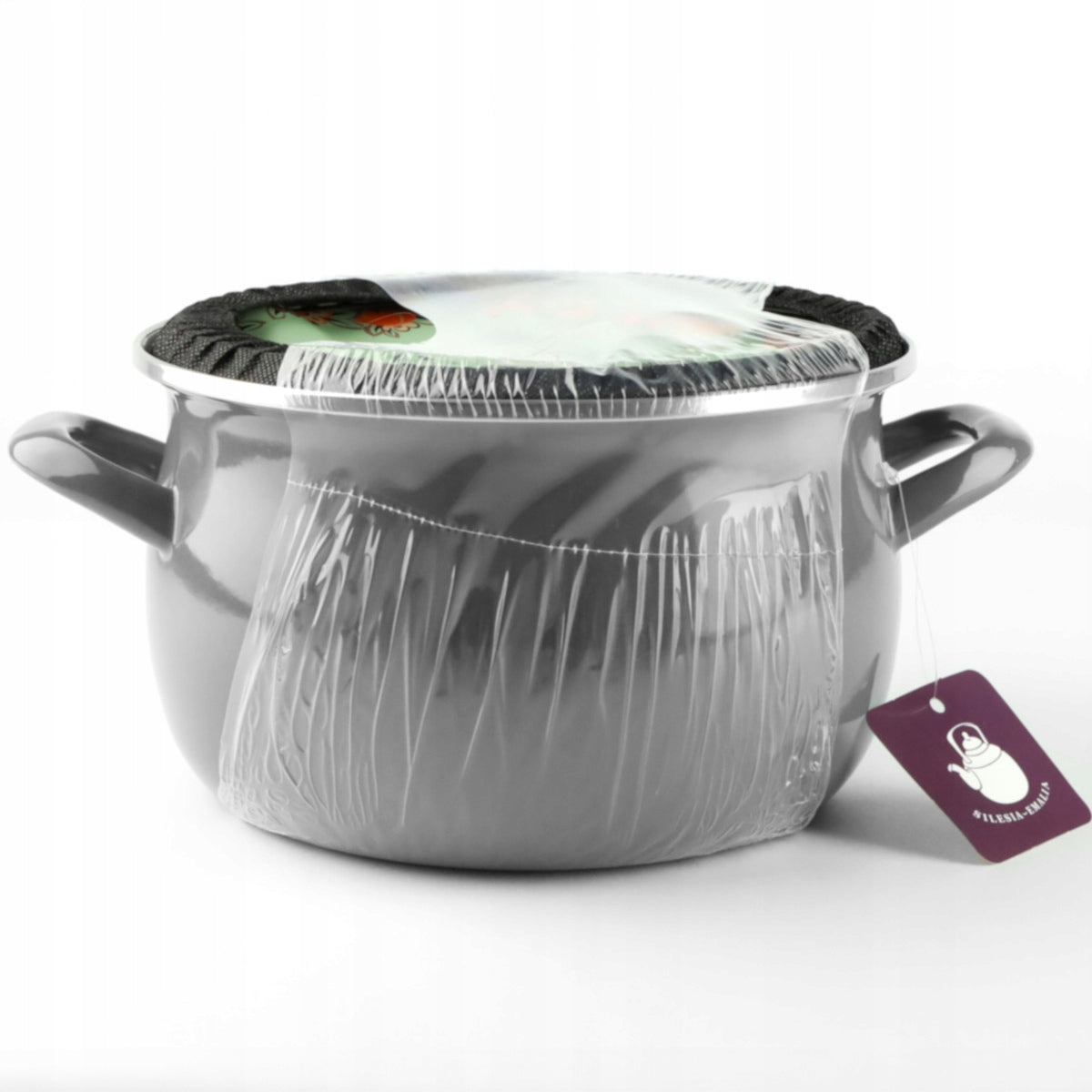 Enamel pot grey HELENA 3L Silesia Emalia Gas Induction Traditional Brand Silesia Emalia