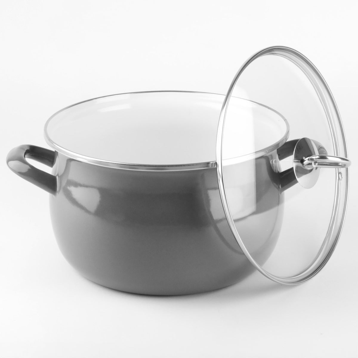 Enamel pot grey HELENA 3L Silesia Emalia Gas Induction Traditional Manufacturer code 5905155014528