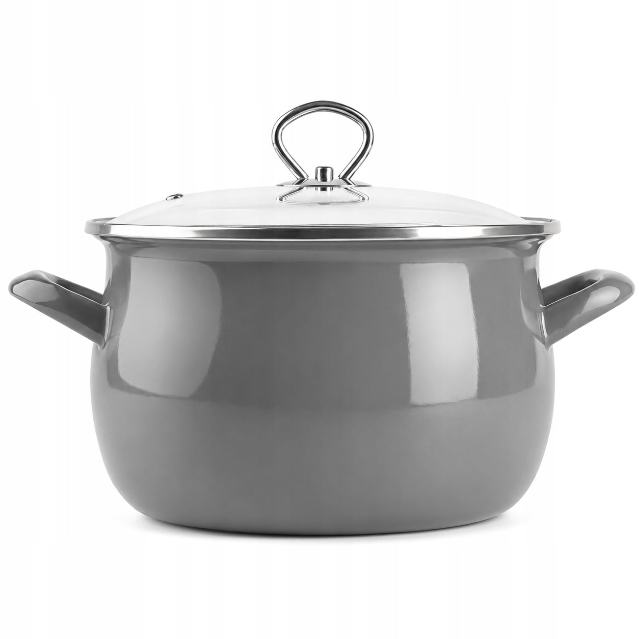 Enamel pot grey HELENA 3L Silesia Emalia Gas Induction Traditional