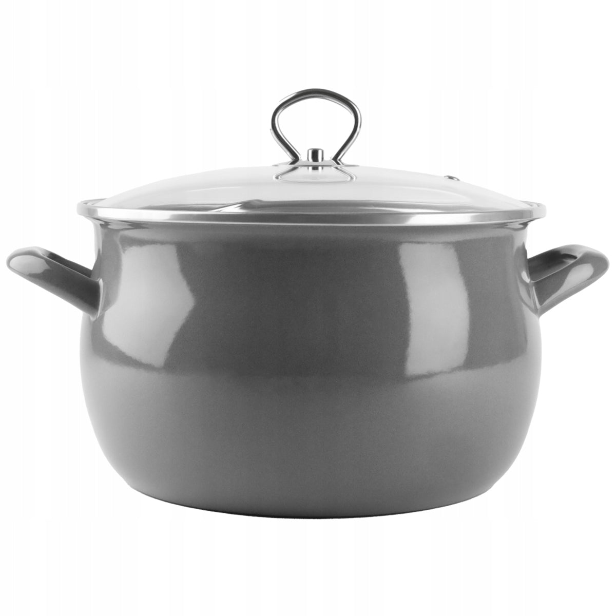 Enamel pot grey HELENA 6,5L Gas Induction Traditional Silesia Emalia