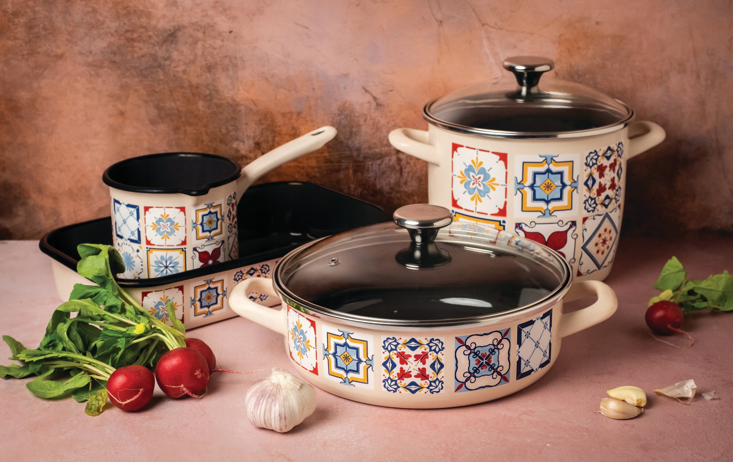 Enamel roundabout 16 cm 1,9 l induction gas Metalac Porto Manufacturer code MET-POR-6878