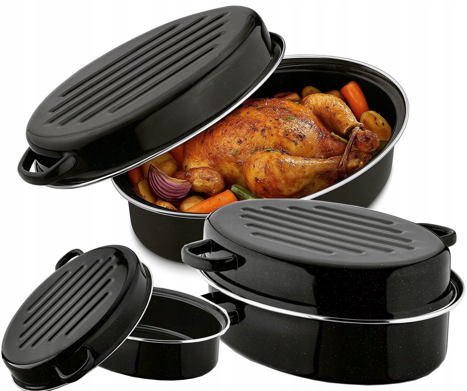 Enameled pan with POT FITTING 5,5 Lit. for Frying Baking 38 cm