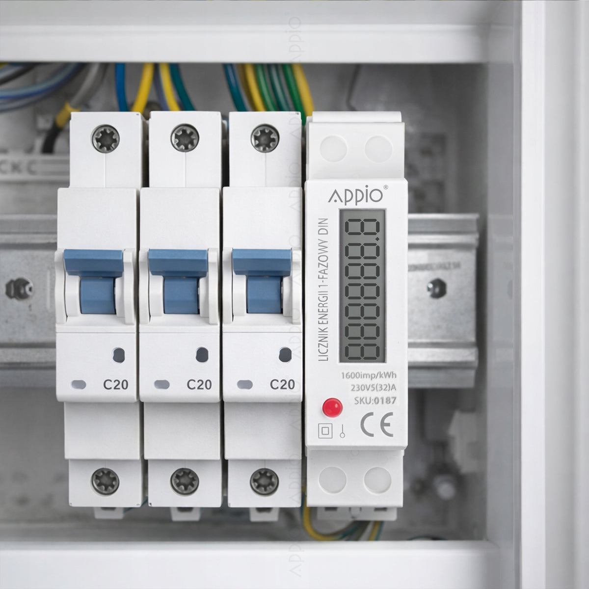 Energy Meter Single Phase 1F Current Consumption Meter Submeter DIN Rail Packaging status original