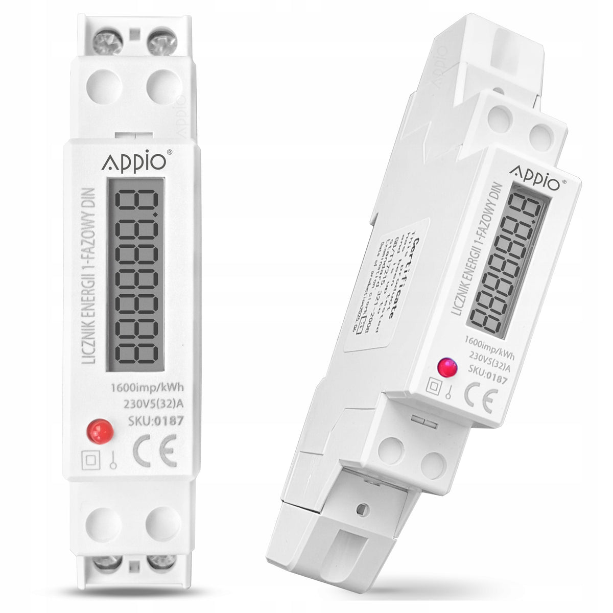 Energy Meter Single Phase 1F Current Consumption Meter Submeter DIN Rail