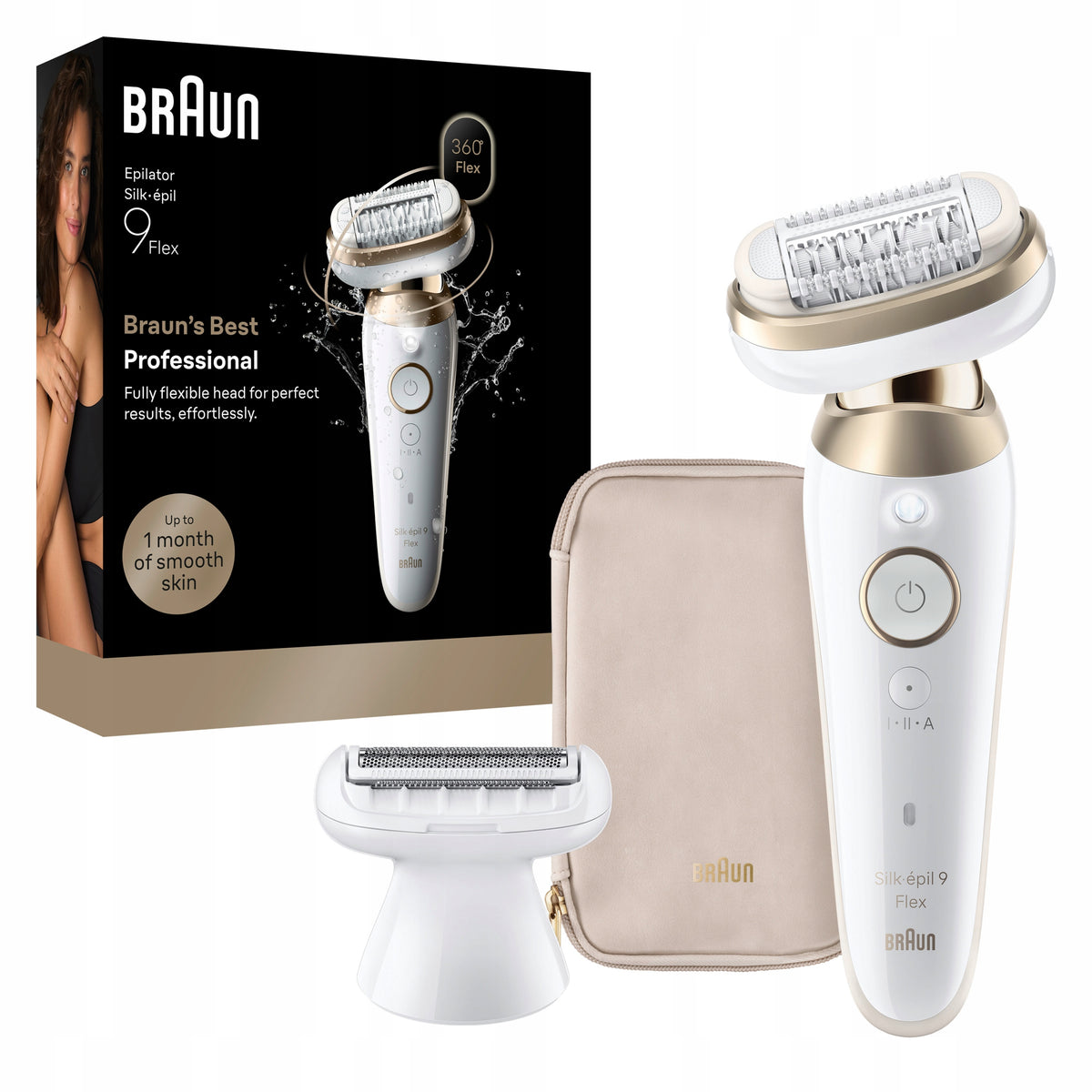 Epilator Braun Silk epil 9 Flex 9-030 Golden Wet&Dry wet 40 tweezers