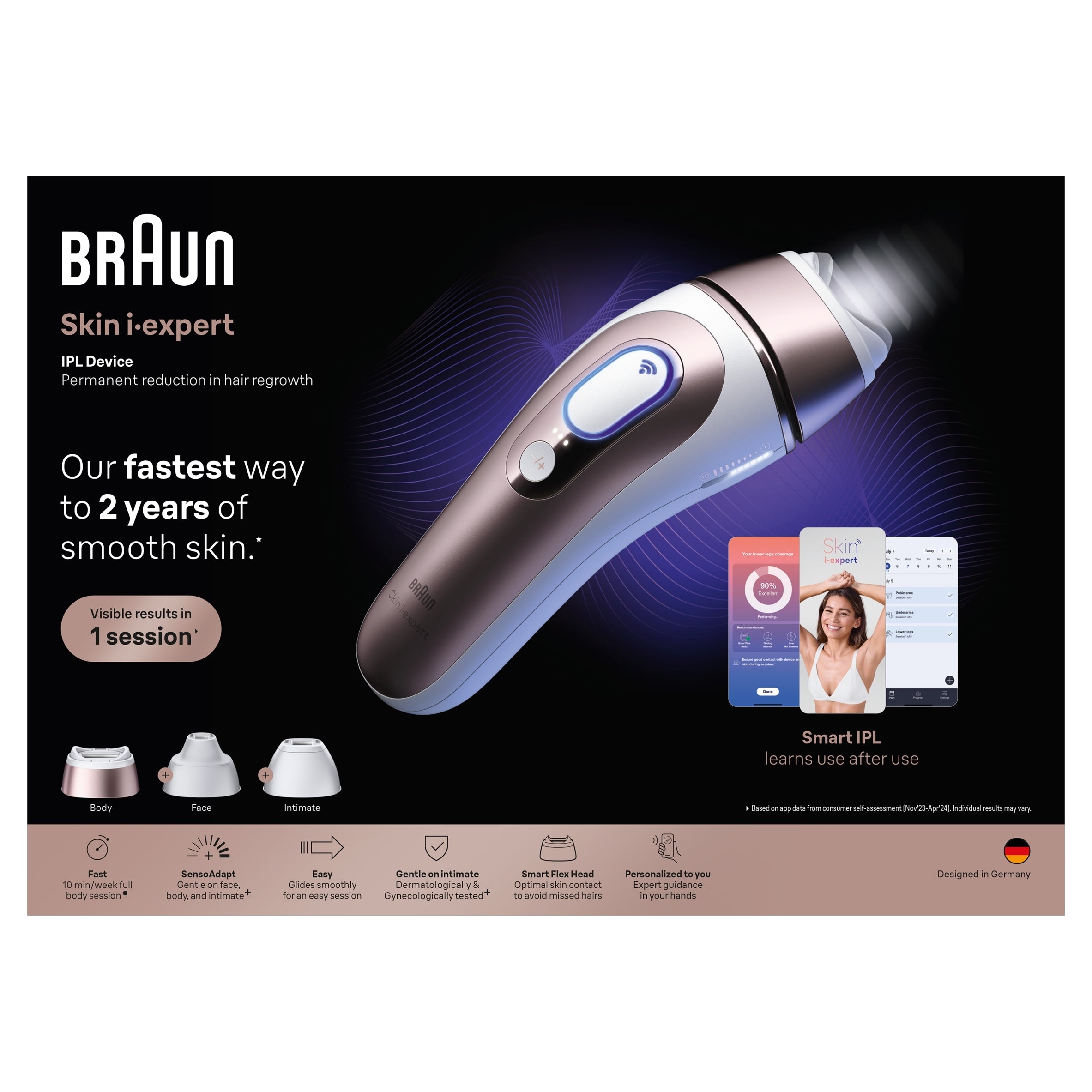 Epilator Braun Smart PL7321 Skin expert 3 Heads Laser hair removal Packaging status original