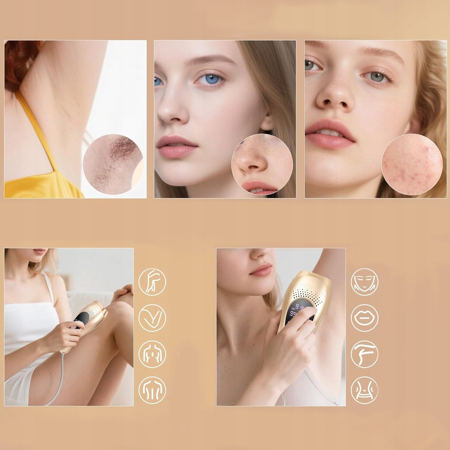 Epilator Laser Epilator IPL Body Care Quartz Lamp Ice Cool 9 Levels Manufacturer code BHRL-10