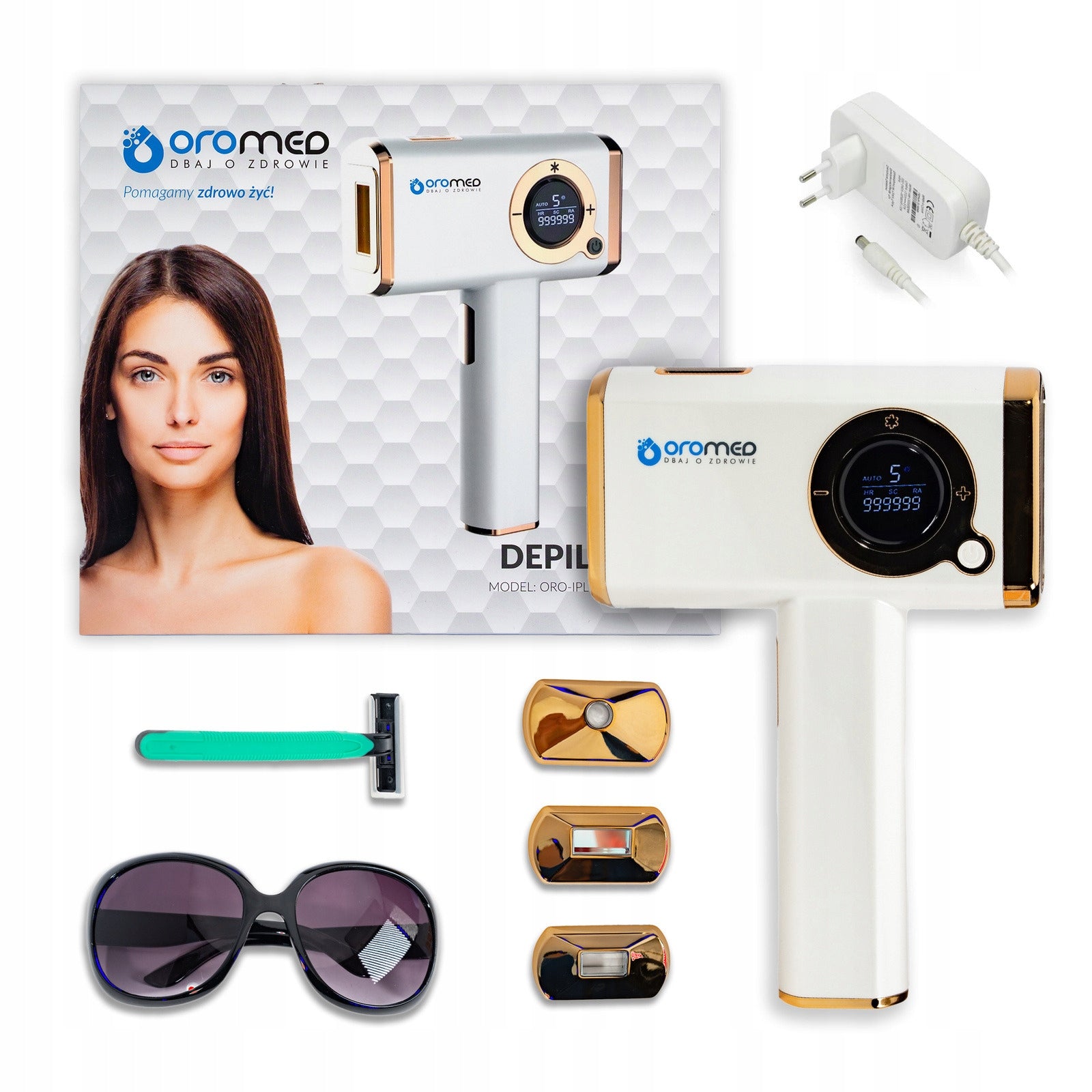 Epilator OROMED IPL Oro-ice White and gold
